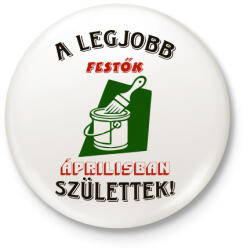 printfashion Festő szülinapja április színes - Kitűző, hűtőmágnes - Fehér (5476397)