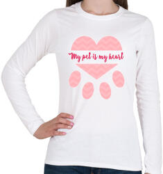 printfashion A kisállatom a szívem - Női hosszú ujjú póló - Fehér (14471336)