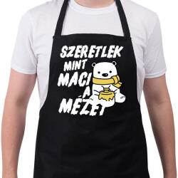 printfashion Szeretlek, mint maci a mézet - páros minta - Kötény - Fekete (16814703)