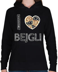 printfashion I love bejgli - Női kapucnis pulóver - Fekete (8695777)