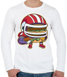 printfashion Burger amerikai focista - Férfi hosszú ujjú póló - Fehér (13090294)