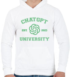 printfashion ChatGPT university - Férfi kapucnis pulóver - Fehér (14577884)
