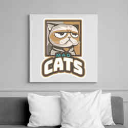 printfashion Mad Cats - Vászonkép - Fehér (6637566)