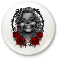printfashion Monroses Skull - Kitűző, hűtőmágnes - Fehér (3075547)