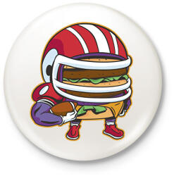 printfashion Burger amerikai focista - Kitűző, hűtőmágnes - Fehér (13092940)