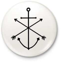 printfashion Minimal Anchor - Kitűző, hűtőmágnes - Fehér (3080760)