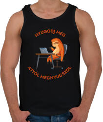 printfashion Nyugodj meg, attól megnyugszol - Vicces lajháros minta - ajándék ötlet - Férfi atléta - Fekete (12014559)