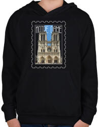 printfashion Notre Dame - Gyerek kapucnis pulóver - Fekete (7425821)