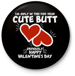 printfashion Cute butt - Kitűző, hűtőmágnes - Fekete (3100886)