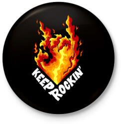 printfashion Metál láng - Kitűző, hűtőmágnes - Fekete (5342168)