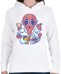 printfashion Orvos polip - Női kapucnis pulóver - Fehér (14727209)