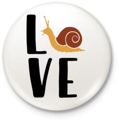 printfashion Love - csiga - Kitűző, hűtőmágnes - Fehér (13407397)