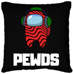 printfashion Among us PEWDS - Párnahuzat, Díszpárnahuzat - Fekete (3027702)
