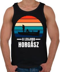 printfashion A legjobb horgász - Férfi atléta - Fekete (4834638)