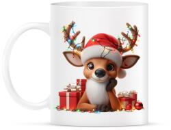 printfashion Cuki karácsonyi rénszarvas - Bögre - Fehér (15235864)