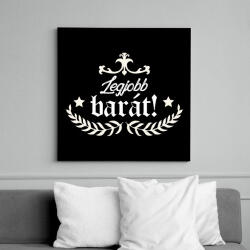 printfashion Legjobb barát - Vászonkép - Fekete (6642867)