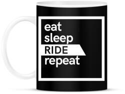 printfashion Eat sleep ride repeat - Bögre - Fekete (1641556)