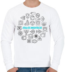 printfashion Jóga és meditáció - Férfi pulóver - Fehér (6345647)