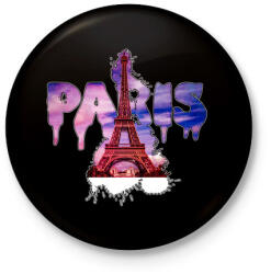 printfashion paris liquid letter - Kitűző, hűtőmágnes - Fekete (3099637)