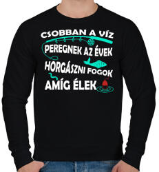 printfashion Csobban a víz- peregnek az évek - Férfi pulóver - Fekete (4766983)