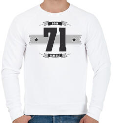 printfashion b-day-71-dark-lightgrey - Férfi pulóver - Fehér (515358)