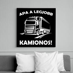 printfashion Apa a legjobb kamionos - Vászonkép - Fekete (6658381)