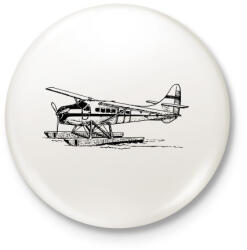 printfashion hydroplane airplane - Kitűző, hűtőmágnes - Fehér (3090557)
