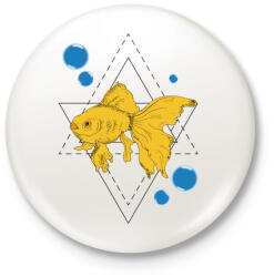 printfashion Aranyhal - Kitűző, hűtőmágnes - Fehér (3076937)