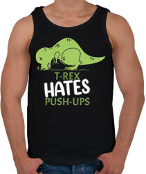 printfashion A t-rex utálja a fekvőtámaszt - Férfi atléta - Fekete (11676013)