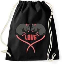 printfashion Love - Patkány - Sportzsák, Tornazsák - Fekete (12748670)