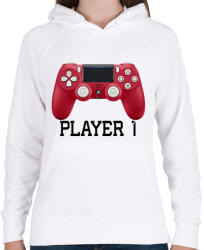 printfashion Player 1 PS4 páros póló - Női kapucnis pulóver - Fehér (2189971)