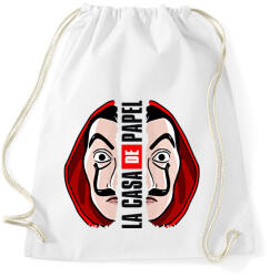 printfashion A nagy pénzrablás - La Casa de Papel - Money Heist - Sportzsák, Tornazsák - Fehér (5731308)