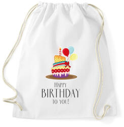 printfashion Boldog születésnapot! - Sportzsák, Tornazsák - Fehér (259177)
