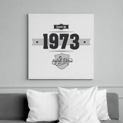 printfashion born-in-1973-(dark&lightgrey) - Vászonkép - Fehér (6622568)