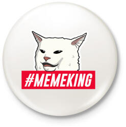printfashion Meme King - Kitűző, hűtőmágnes - Fehér (3081553)