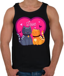 printfashion Love cats - Férfi atléta - Fekete (6058164)