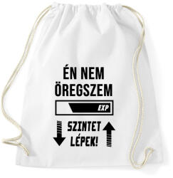 printfashion Én nem öregszem, Szintet lépek - Fekete - Sportzsák, Tornazsák - Fehér (1578865)