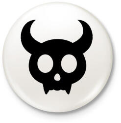 printfashion Cute skull - Kitűző, hűtőmágnes - Fehér (3084016)