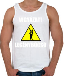 printfashion Vigyázat legénybúcsú - Férfi atléta - Fehér (5303489)