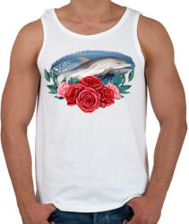 printfashion Delfin virággal - Férfi atléta - Fehér (13917231)