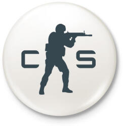 printfashion Counter Strike Logo - Kitűző, hűtőmágnes - Fehér (3081288)