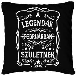 printfashion A legendák februárban születtek - Párnahuzat, Díszpárnahuzat - Fekete (7412564)
