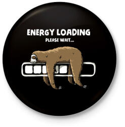 printfashion Energia betöltése - Kitűző, hűtőmágnes - Fekete (3101145)