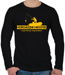 printfashion Horgászni megyek majd holnap megcsinálom - Férfi hosszú ujjú póló - Fekete (4694719)