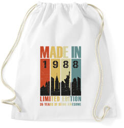 printfashion Made in 1988 - Sportzsák, Tornazsák - Fehér (12769120)