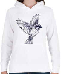 printfashion Bird drawing - Női kapucnis pulóver - Fehér (1256009)