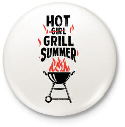 printfashion Hot grill summer - Kitűző, hűtőmágnes - Fehér (13690922)