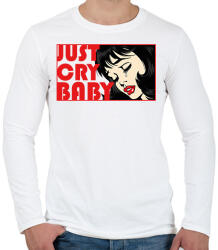 printfashion Just cry baby - pop art - Férfi hosszú ujjú póló - Fehér (7101744)