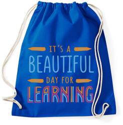 printfashion Ez egy csodás nap a tanuláshoz - stréber minta - Sportzsák, Tornazsák - Bright royal (5647260)