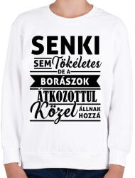 printfashion Senki sem tökéletes, de a borászok. . . - Gyerek pulóver - Fehér (996113)